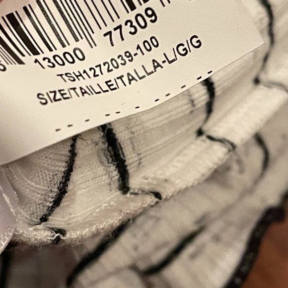 NWOT BCBGeneration Crew Neck Short Sleeve Striped Knit Baby Tee, Size Large - Picture 10 of 10